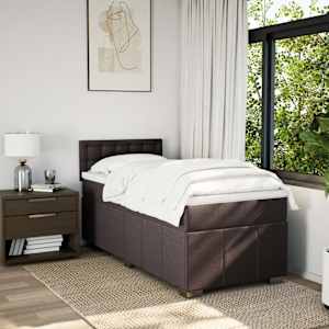 Box spring postel s matrací tmavě hnědá 90x200 cm textil - obrázek 3