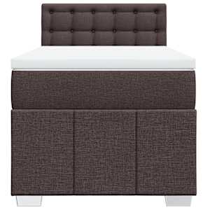 Box spring postel s matrací tmavě hnědá 90x200 cm textil - obrázek 4