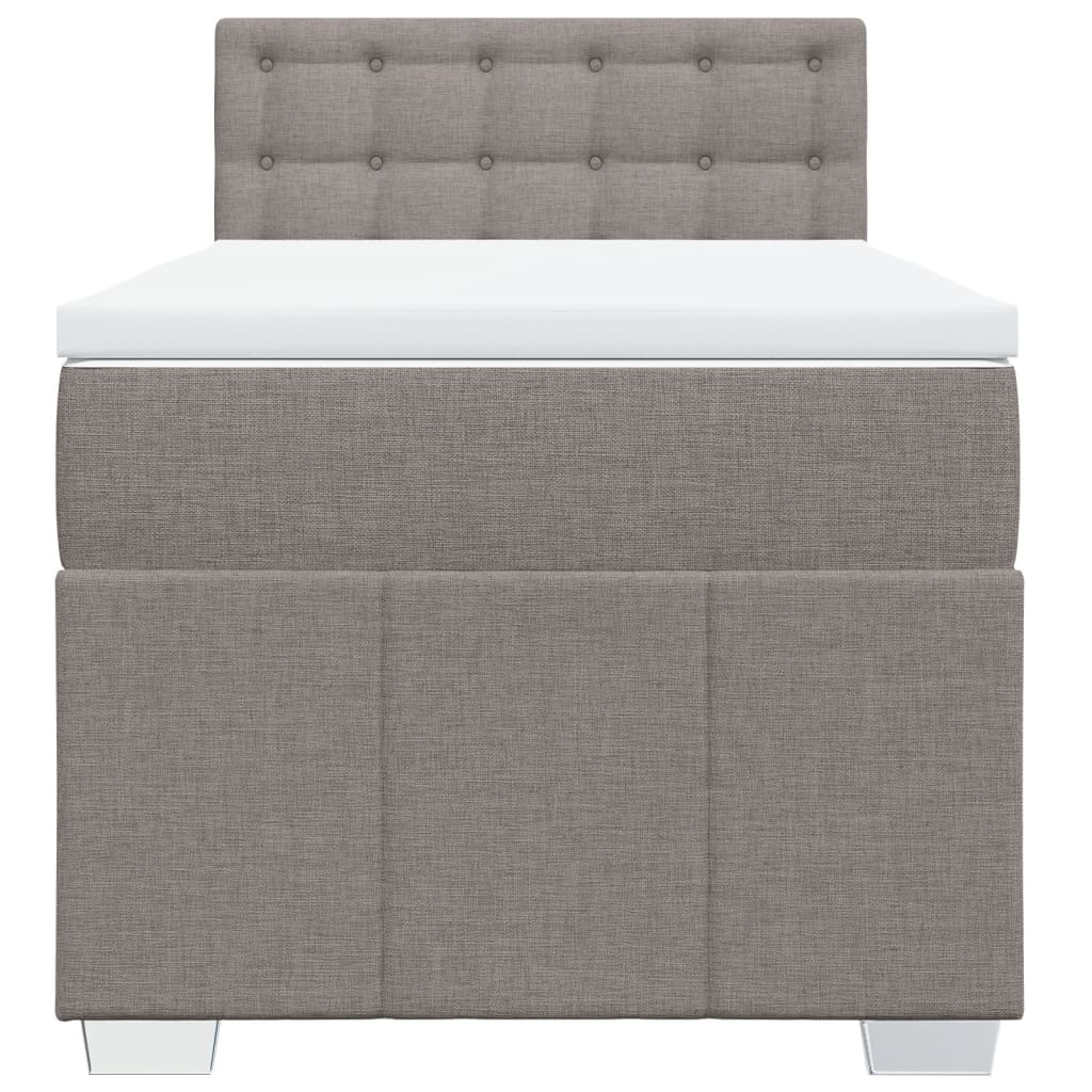 vidaXL Boxspring met matras stof taupe 90x200 cm, foto 4