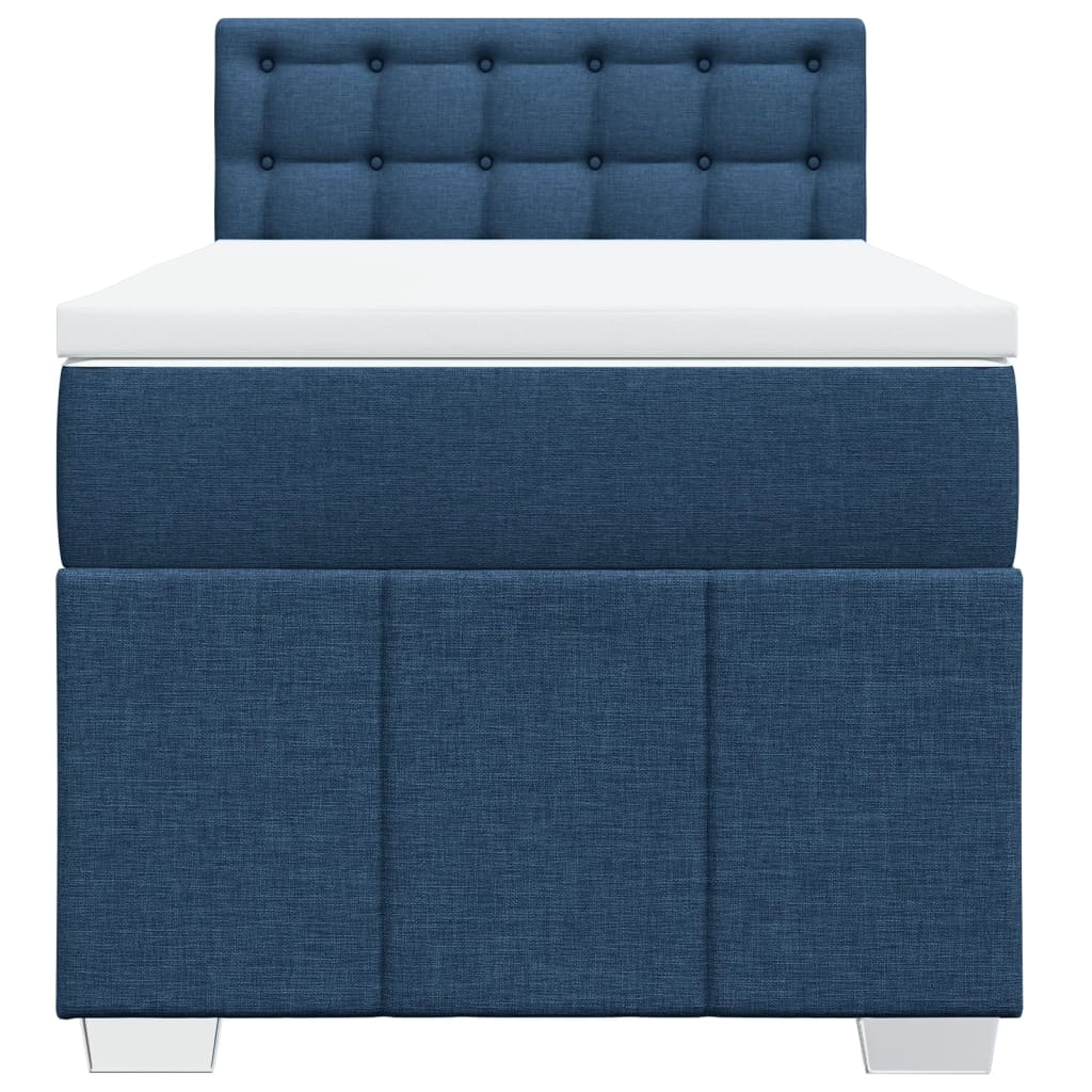 vidaXL Boxspring met matras stof blauw 90x200 cm, foto 4