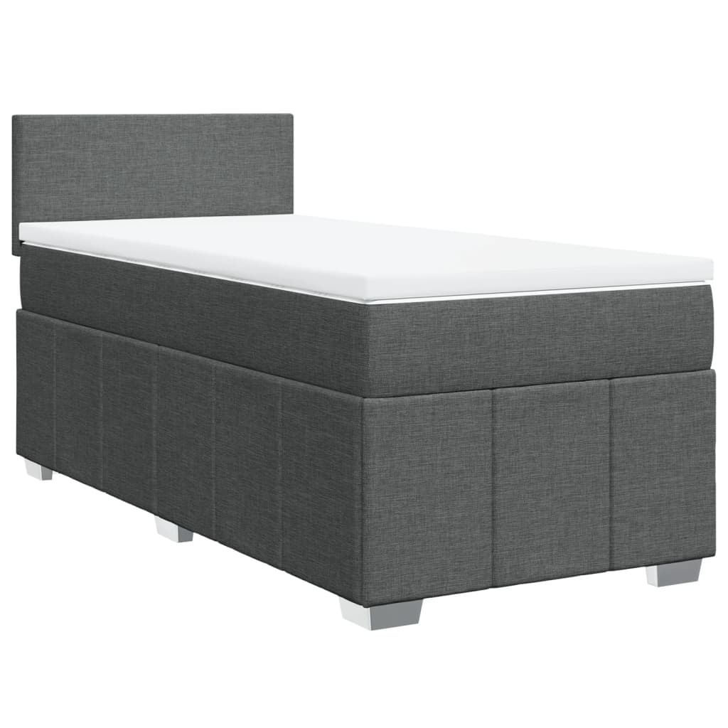 E-shop vidaXL Boxspring posteľ s matracom tmavosivá 100x200 cm látka