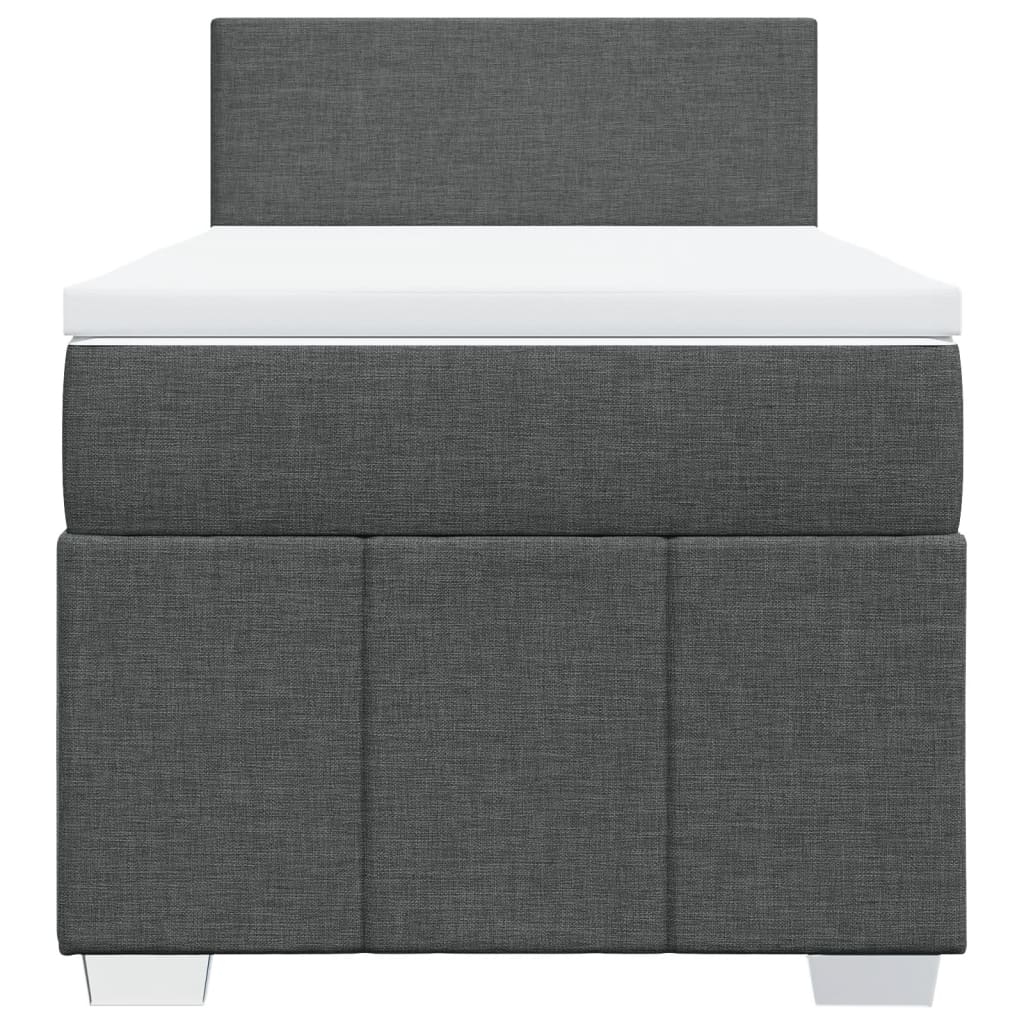 vidaXL Boxspring met matras stof donkergrijs 100x200 cm grijs, foto 4