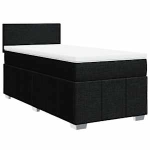 Box spring postel s matrací černá 100 x 200 cm textil - obrázek 2