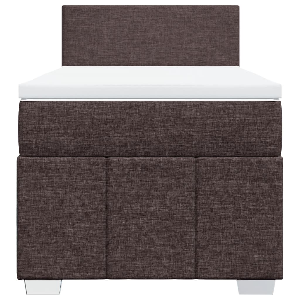 vidaXL Boxspring met matras stof donkerbruin 100x200 cm bruin, foto 4