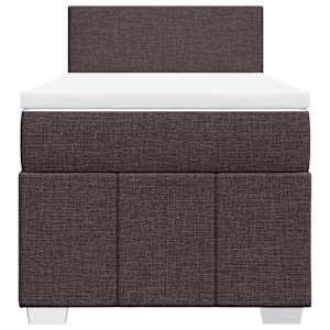 Box spring postel s matrací tmavě hnědá 100 x 200 cm textil - obrázek 4