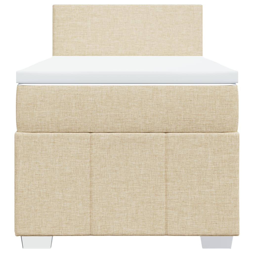 vidaXL Boxspring met matras stof crèmekleurig 100x200 cm, foto 4