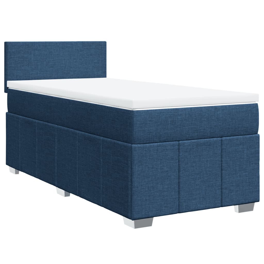vidaXL Boxspring met matras stof blauw 100x200 cm, foto 3