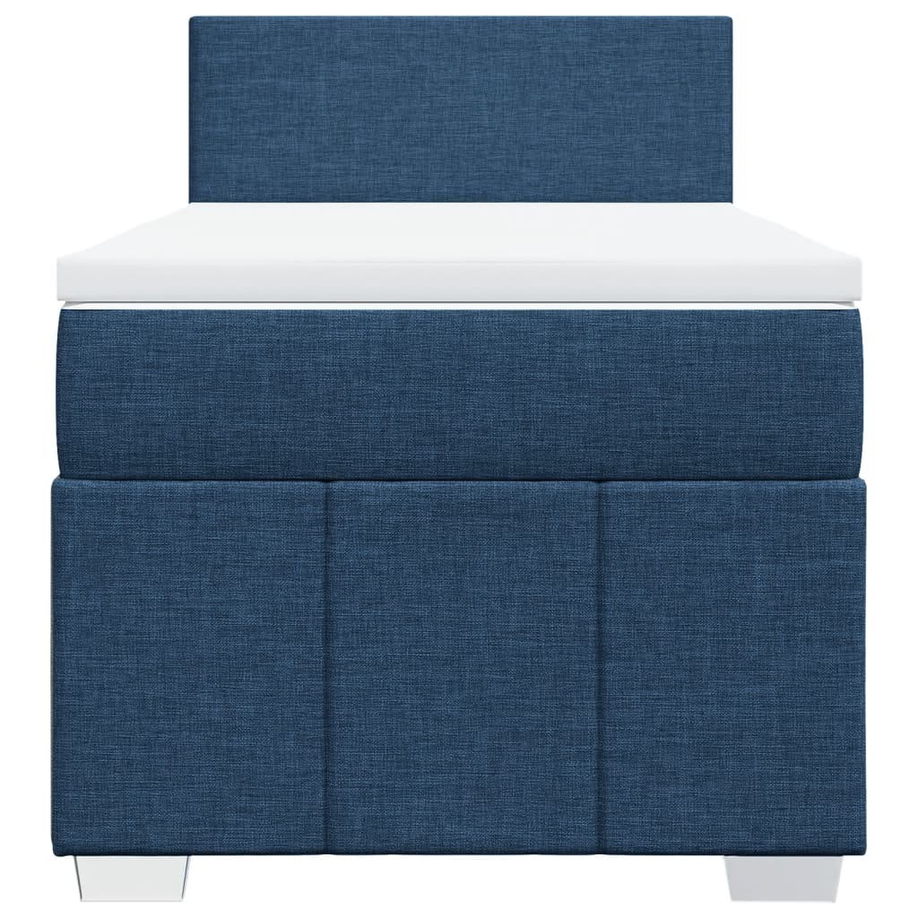 vidaXL Boxspring met matras stof blauw 100x200 cm, foto 4