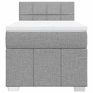 Box spring postel s matrací světle šedý 100 x 200 cm textil - obrázek 4