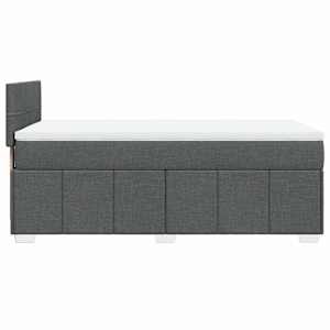 Box spring postel s matrací tmavě šedá 100 x 200 cm textil - obrázek 5