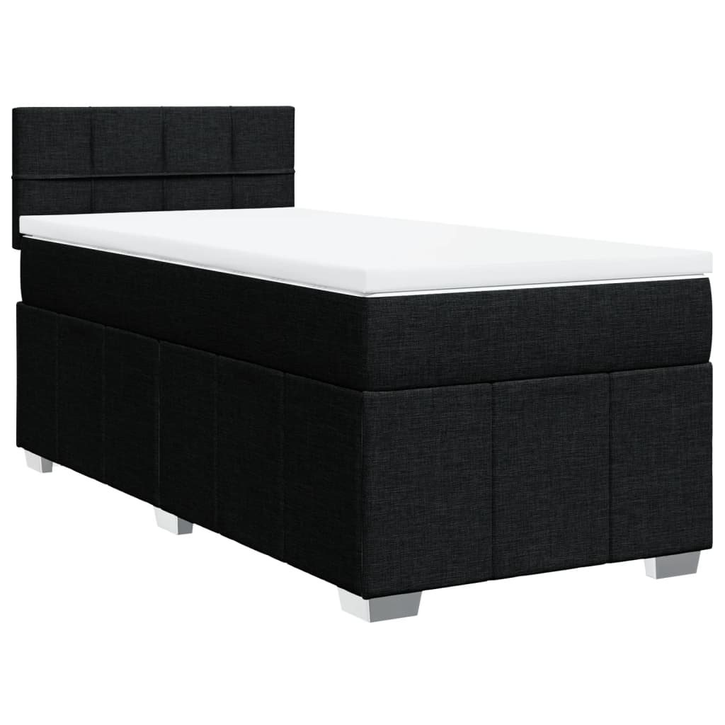 vidaXL Boxspring met matras stof zwart 100x200 cm, foto 3