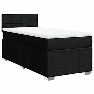 Box spring postel s matrací černá 100 x 200 cm textil - obrázek 2