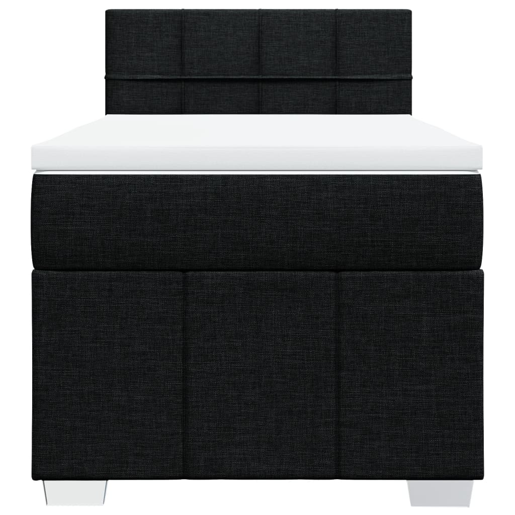 vidaXL Boxspring met matras stof zwart 100x200 cm, foto 4