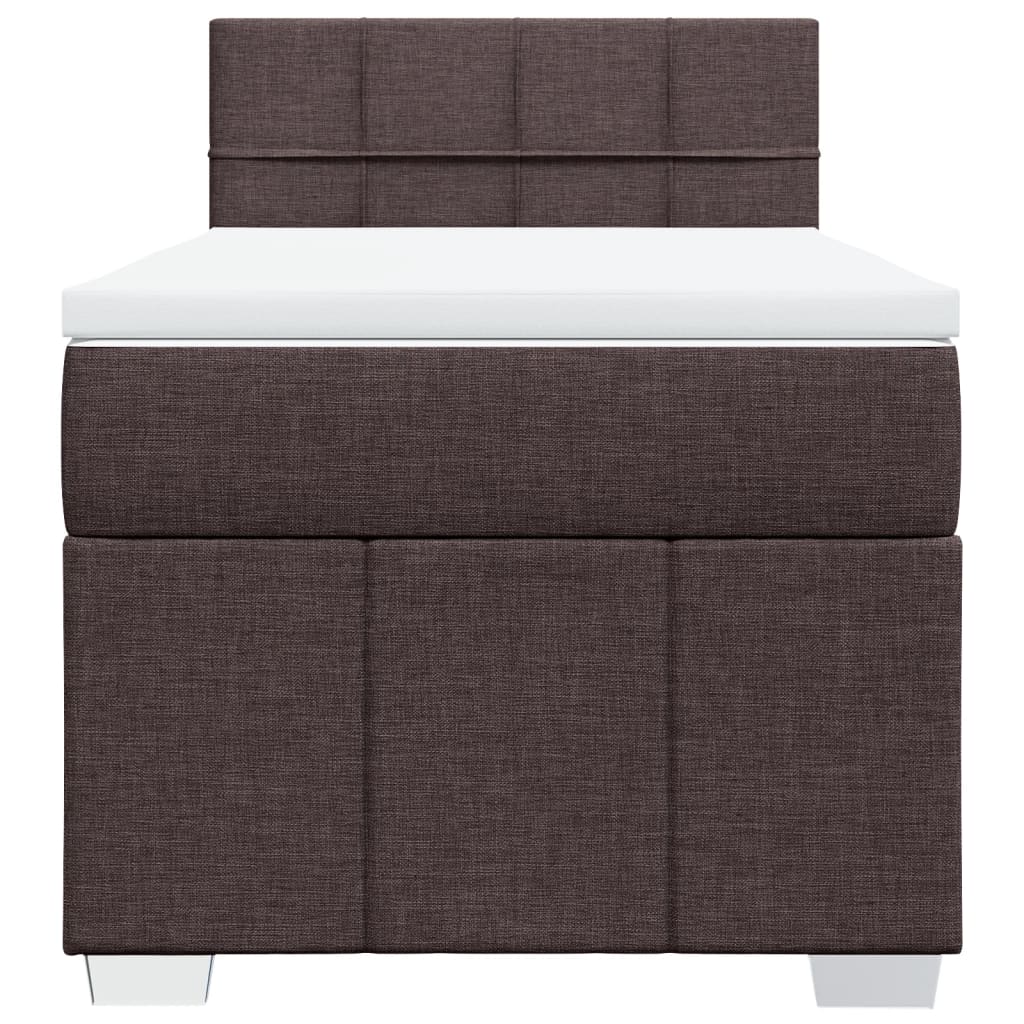 vidaXL Boxspring met matras stof donkerbruin 100x200 cm bruin, foto 4