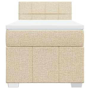 Box spring postel s matrací krémová 100 x 200 cm textil - obrázek 4