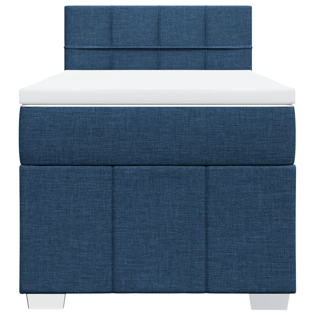 vidaXL Boxspring met matras stof blauw 100x200 cm, foto 4