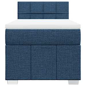 Box spring postel s matrací modrá 100 x 200 cm textil - obrázek 4