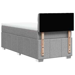 Box spring postel s matrací světle šedý 100 x 200 cm textil - obrázek 6