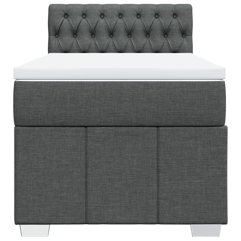 vidaXL Boxspring met matras stof donkergrijs 100x200 cm grijs, foto 4