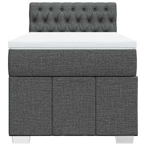Box spring postel s matrací tmavě šedá 100 x 200 cm textil - obrázek 4