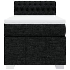 Box spring postel s matrací černá 100 x 200 cm textil - obrázek 4