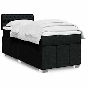 Box spring postel s matrací černá 100 x 200 cm textil - obrázek 1