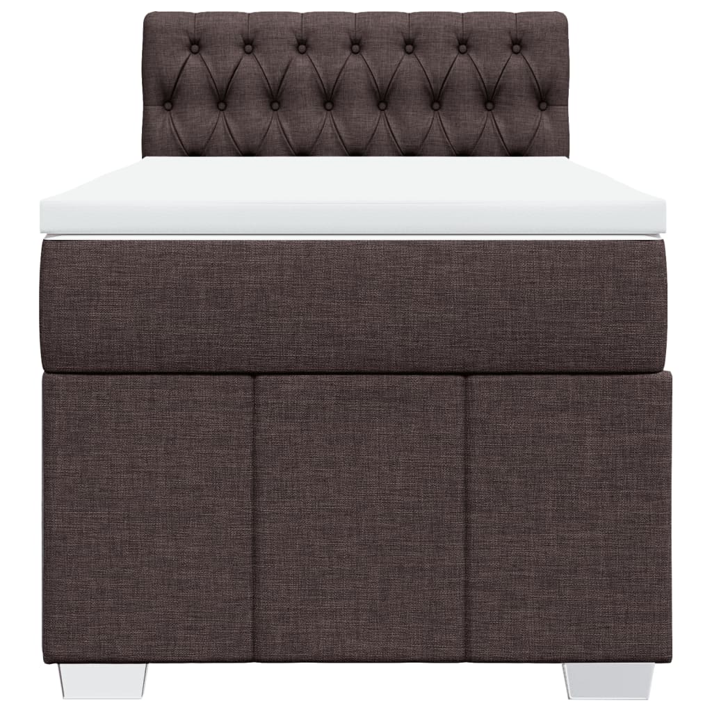 vidaXL Boxspring met matras stof donkerbruin 100x200 cm bruin, foto 4