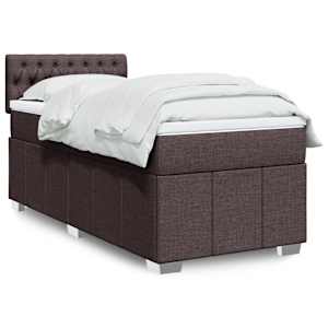 Box spring postel s matrací tmavě hnědá 100 x 200 cm textil - obrázek 1