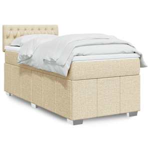 Box spring postel s matrací krémová 100 x 200 cm textil - obrázek 1