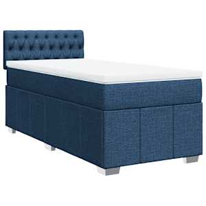 Box spring postel s matrací modrá 100 x 200 cm textil - obrázek 2