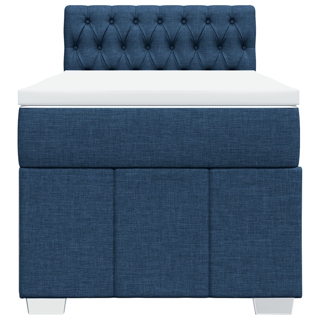 vidaXL Boxspring met matras stof blauw 100x200 cm, foto 4