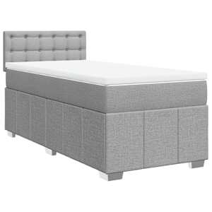 Box spring postel s matrací světle šedý 100 x 200 cm textil - obrázek 2