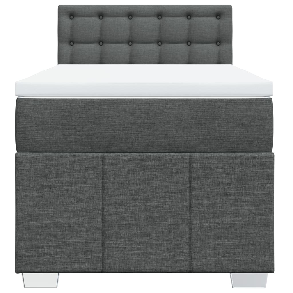 vidaXL Boxspring met matras stof donkergrijs 100x200 cm grijs, foto 4