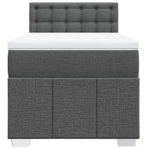 Box spring postel s matrací tmavě šedá 100 x 200 cm textil - obrázek 4