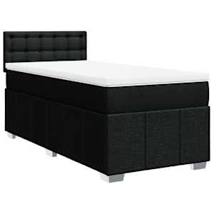 Box spring postel s matrací černá 100 x 200 cm textil - obrázek 2