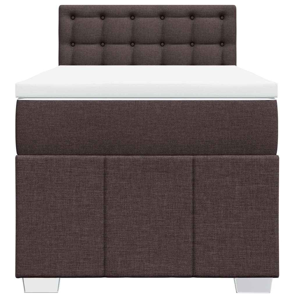 vidaXL Boxspring met matras stof donkerbruin 100x200 cm bruin, foto 4