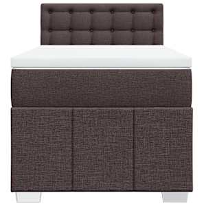 Box spring postel s matrací tmavě hnědá 100 x 200 cm textil - obrázek 4