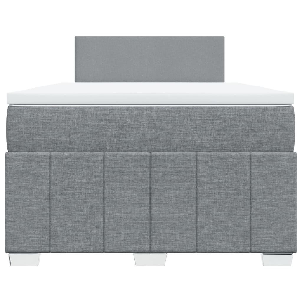 vidaXL Boxspring met matras stof lichtgrijs 120x190 cm grijs, foto 4