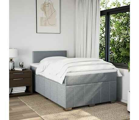 vidaXL Boxspring posteľ s matracom bledosiv&aacute; 120x190 cm l&aacute;tka