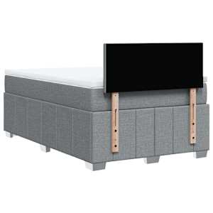 Box spring postel s matrací světle šedá 120x190 cm textil - obrázek 6