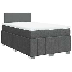 Box spring postel s matrací tmavě šedá 120x190 cm textil - obrázek 2