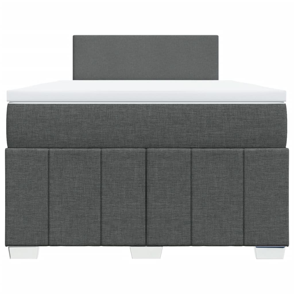vidaXL Boxspring met matras stof donkergrijs 120x190 cm grijs, foto 4