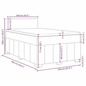 Box spring postel s matrací tmavě šedá 120x190 cm textil - obrázek 13