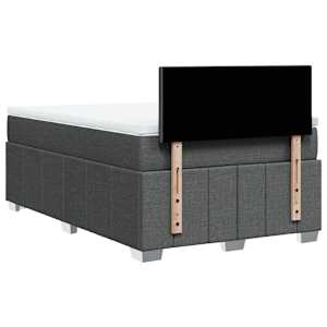 Box spring postel s matrací tmavě šedá 120x190 cm textil - obrázek 6