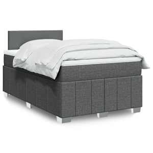 Box spring postel s matrací tmavě šedá 120x190 cm textil