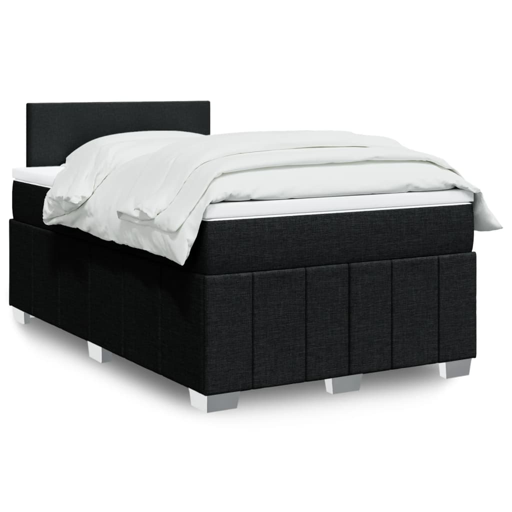 Kontinentalseng med madras og topmadras 120x190 cm stof sort