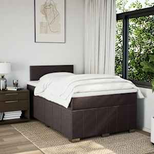 Box spring postel s matrací tmavě hnědá 120x190 cm textil - obrázek 3