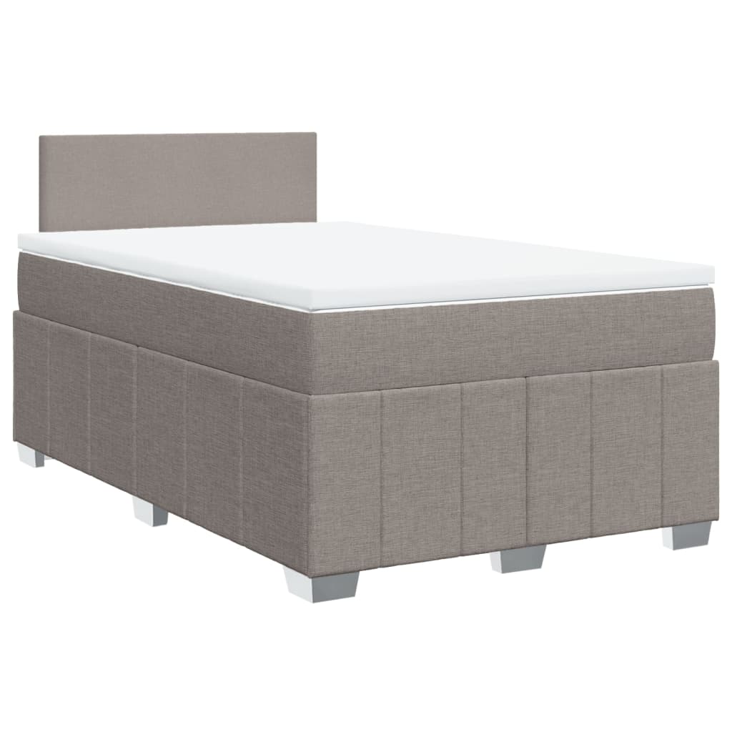 vidaXL Boxspring met matras stof taupe 120x190 cm, foto 3