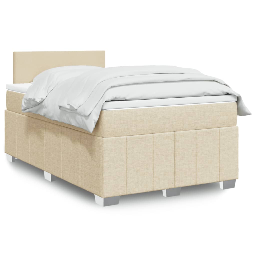 Boxspringbett mit Matratze Creme 120×190 cm Stoff