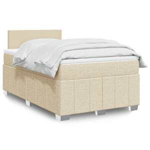 Box spring postel s matrací krémová 120x190 cm textil - obrázek 1